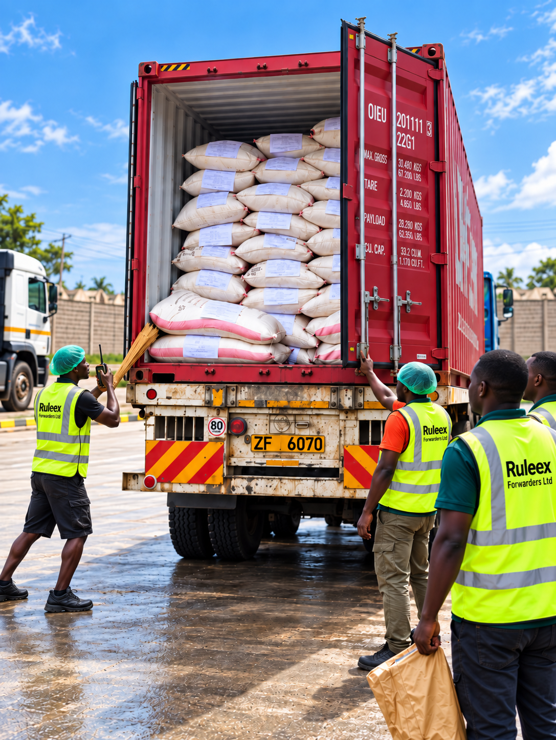 Cargo transport truck operating on a Kenyan road