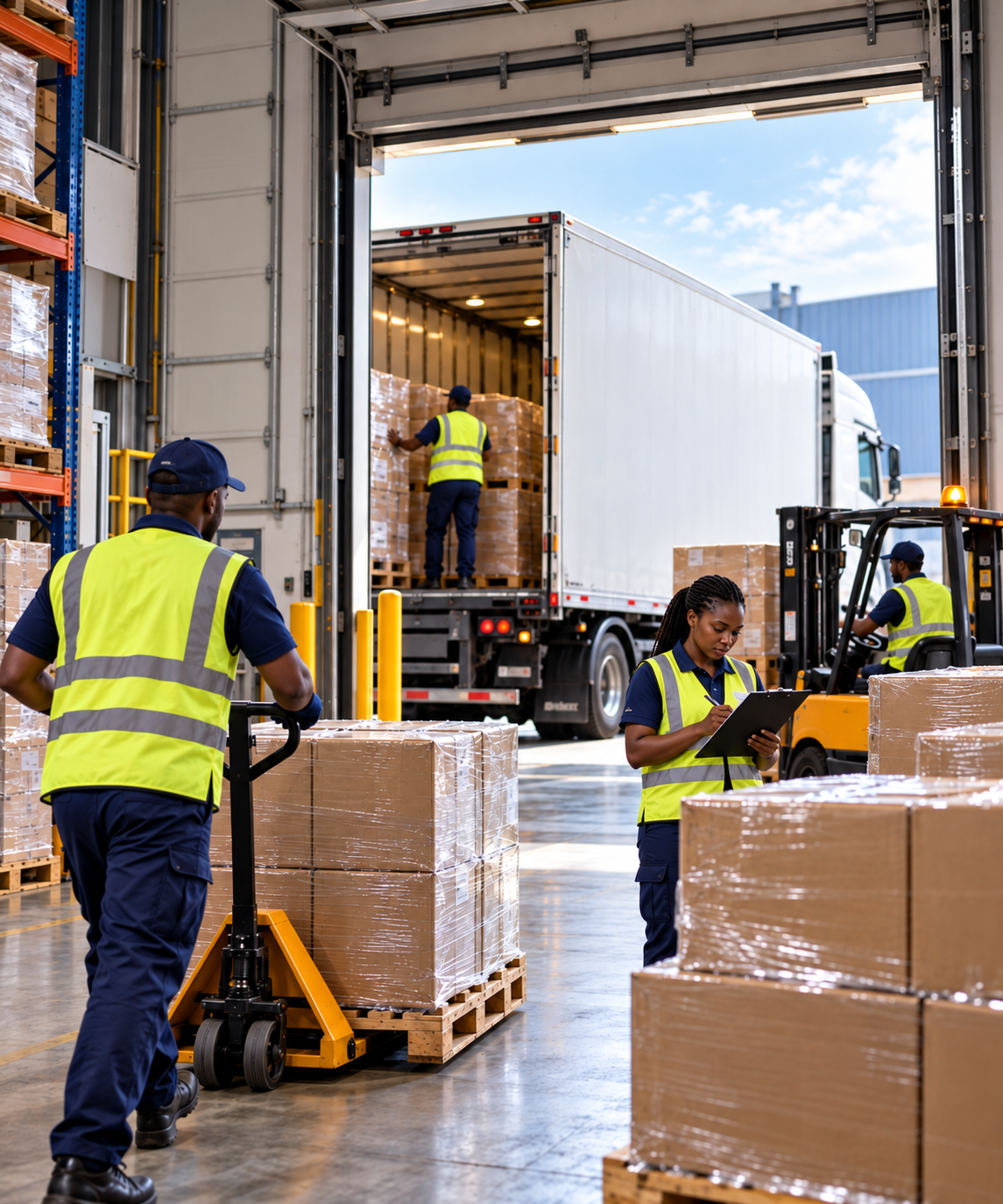 Ruleex transport and warehousing operations in Kenya with cargo truck and warehouse storage